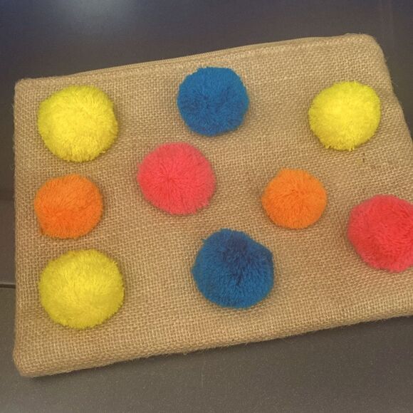 Glamorous Brand Jute Pom Pom Clutch - Picture 7 of 9